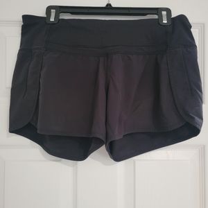 Black Lululemon Run Times 4” Shorts 4x Stretch  Size 8